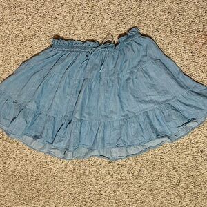 SO Blue Smocked Ruffled Mini Skirt